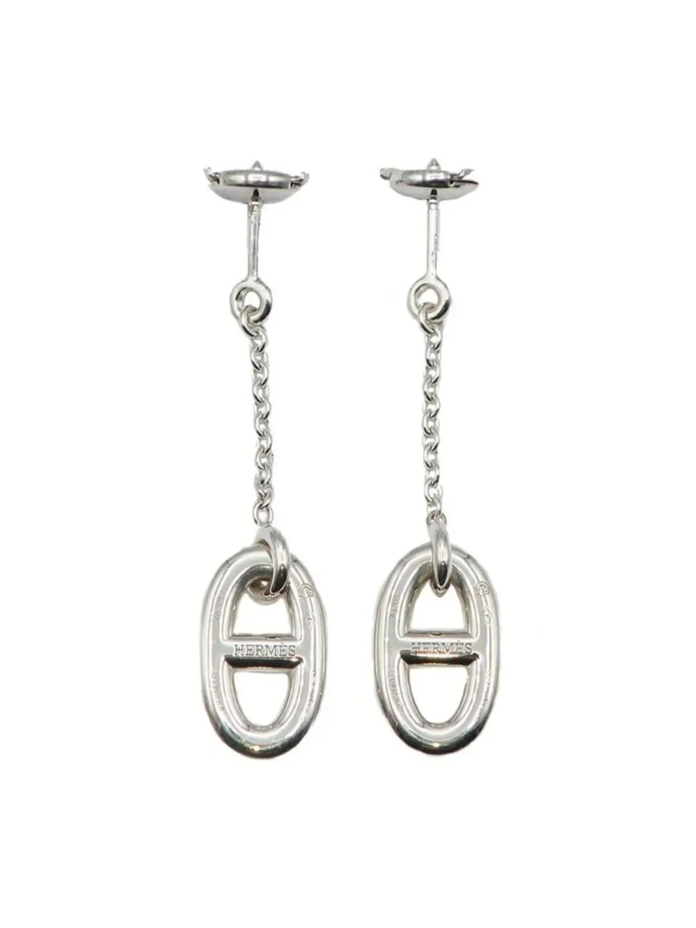 Hermes Farandole Chaine D'ancre Silver Pendant Earrings